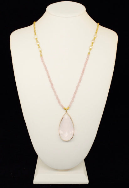 BIG CRYSTAL DROP PENDANT NECKLACE